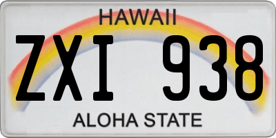 HI license plate ZXI938
