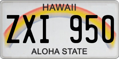 HI license plate ZXI950