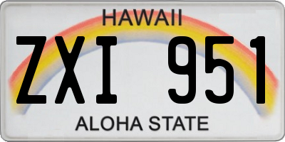 HI license plate ZXI951