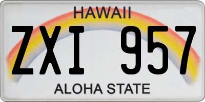 HI license plate ZXI957
