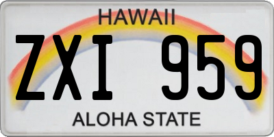 HI license plate ZXI959