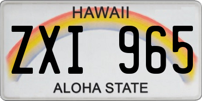 HI license plate ZXI965