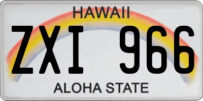 HI license plate ZXI966