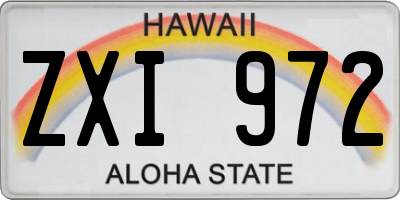 HI license plate ZXI972