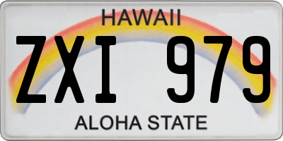 HI license plate ZXI979