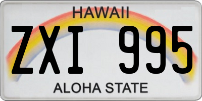 HI license plate ZXI995