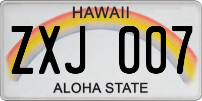 HI license plate ZXJ007