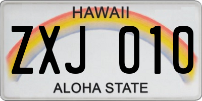 HI license plate ZXJ010