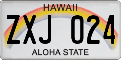HI license plate ZXJ024