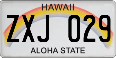 HI license plate ZXJ029