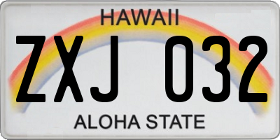 HI license plate ZXJ032