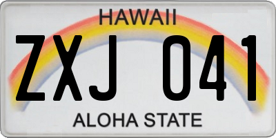 HI license plate ZXJ041