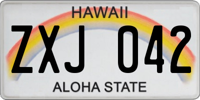 HI license plate ZXJ042