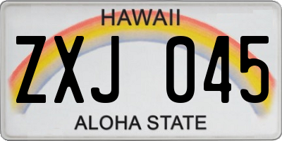 HI license plate ZXJ045