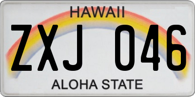 HI license plate ZXJ046
