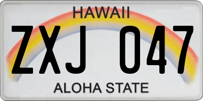 HI license plate ZXJ047