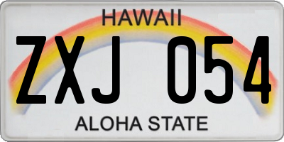 HI license plate ZXJ054