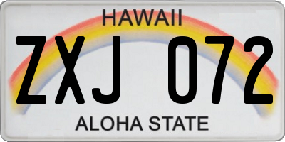 HI license plate ZXJ072