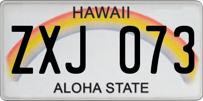 HI license plate ZXJ073