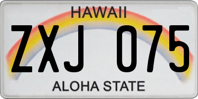 HI license plate ZXJ075