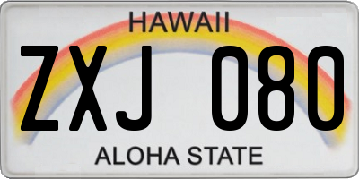 HI license plate ZXJ080