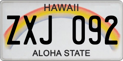 HI license plate ZXJ092