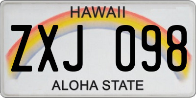 HI license plate ZXJ098