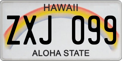 HI license plate ZXJ099