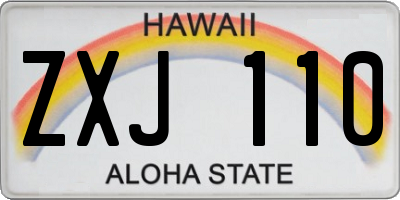 HI license plate ZXJ110