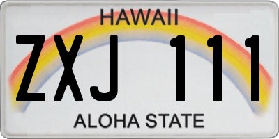 HI license plate ZXJ111