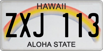 HI license plate ZXJ113