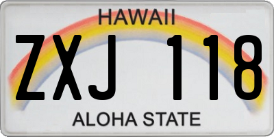 HI license plate ZXJ118
