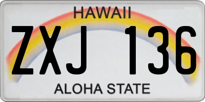 HI license plate ZXJ136