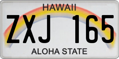 HI license plate ZXJ165