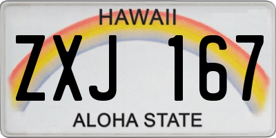 HI license plate ZXJ167