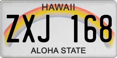 HI license plate ZXJ168