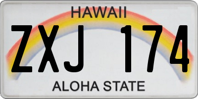 HI license plate ZXJ174