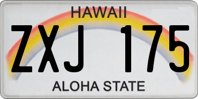 HI license plate ZXJ175