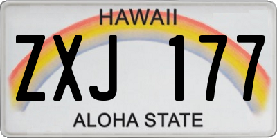 HI license plate ZXJ177