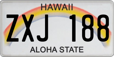 HI license plate ZXJ188