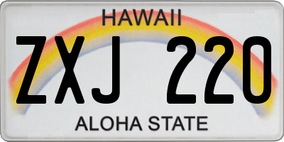 HI license plate ZXJ220