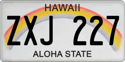 HI license plate ZXJ227