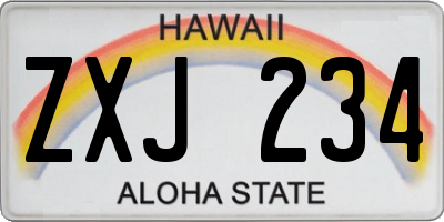 HI license plate ZXJ234