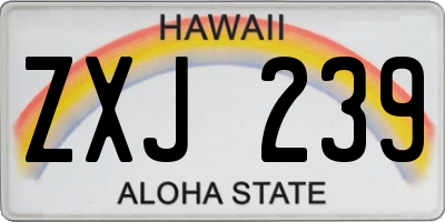 HI license plate ZXJ239