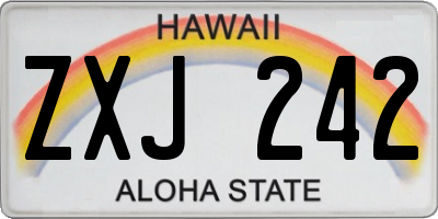 HI license plate ZXJ242