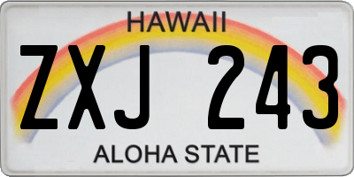 HI license plate ZXJ243