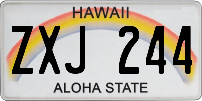 HI license plate ZXJ244