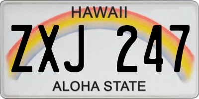 HI license plate ZXJ247