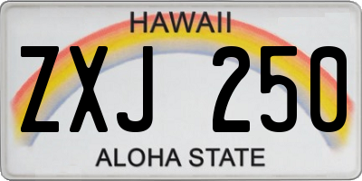 HI license plate ZXJ250