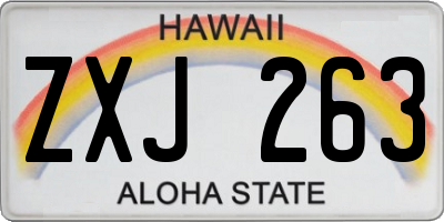 HI license plate ZXJ263
